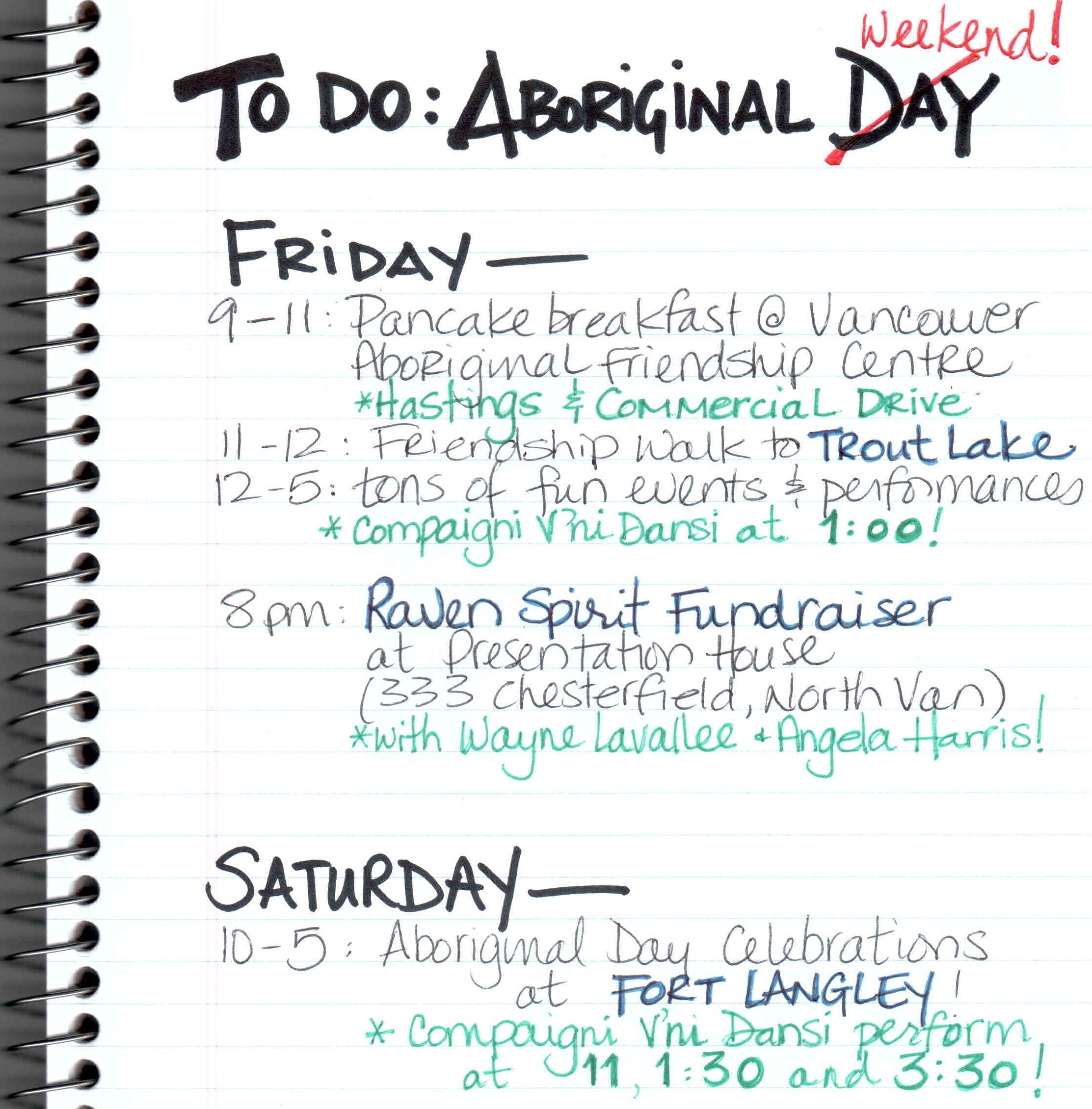Aboriginal Weekend!