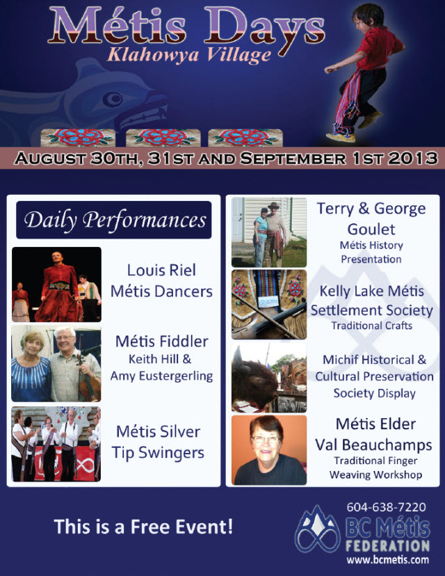 Métis Days at Klahowya Village - poster